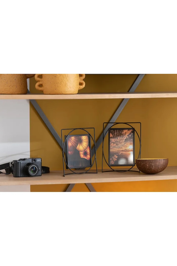Obývacia izba a spálňa J-Line fotorámik zo železa 25 x 18 cm 20404 čierna