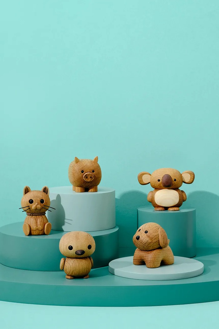 Salon i sypialnia Lucie Kaas figurka dekoracyjna drewniana Koala Kozi 7 cm NU04 brązowy
