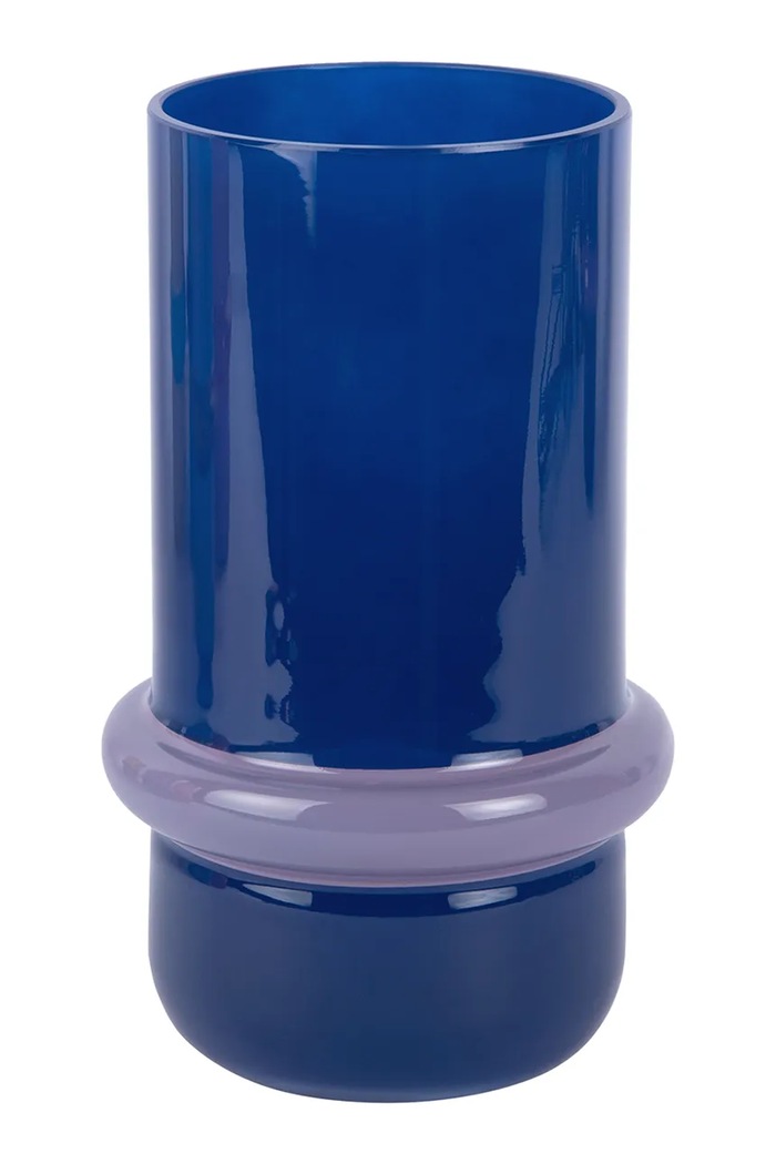 Present Time vază decorativă din sticlă colorată 22 x 13,5 cm bleumarin PT4418BL