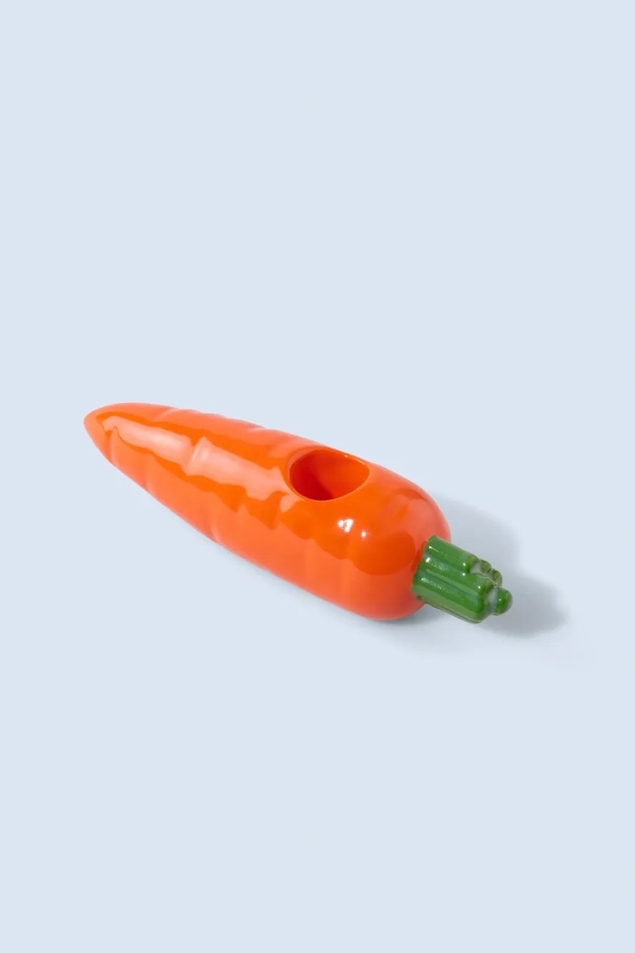 Fluid Market κηροπήγιο διακοσμητικό από κεραμικό 4 x 15 cm πορτοκαλί AACHCARROT