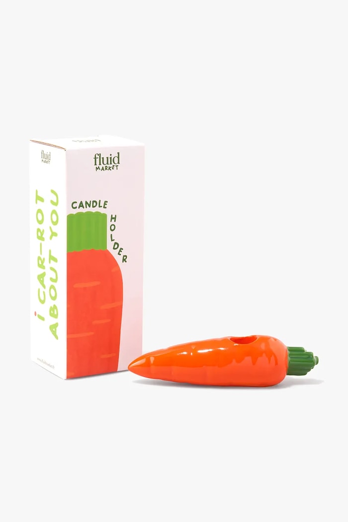Salon i sypialnia Fluid Market świecznik dekoracyjny z ceramiki 4 x 15 cm AACHCARROT pomarańczowy