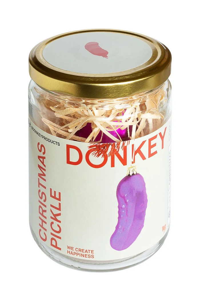 Vianočná dekorácia Donkey Christmas Pickle ružová 300989