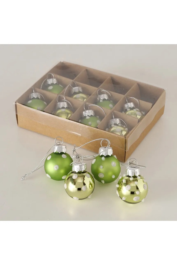 Decor Sada vianočných ozdôb Boltze Punti 3 cm 12-pak 2063016 zelená