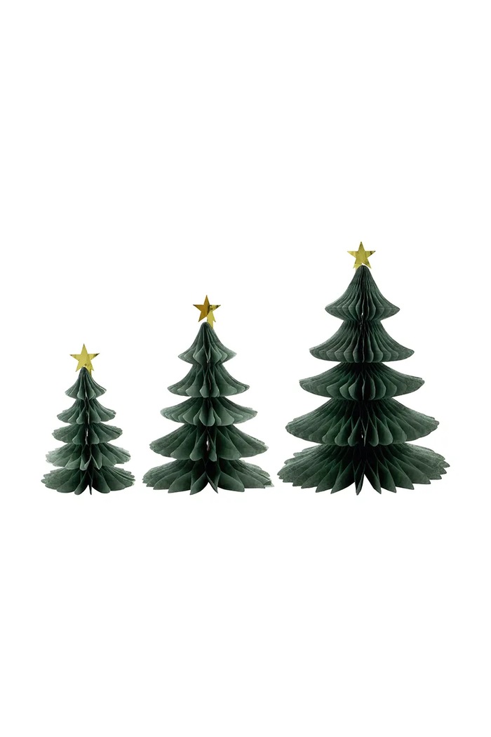 House Doctor choinka dekoracyjna HDTree 18 x 11,5 / 23 x 16 / 28,5 x 21 cm 3-pack zielony 266602501