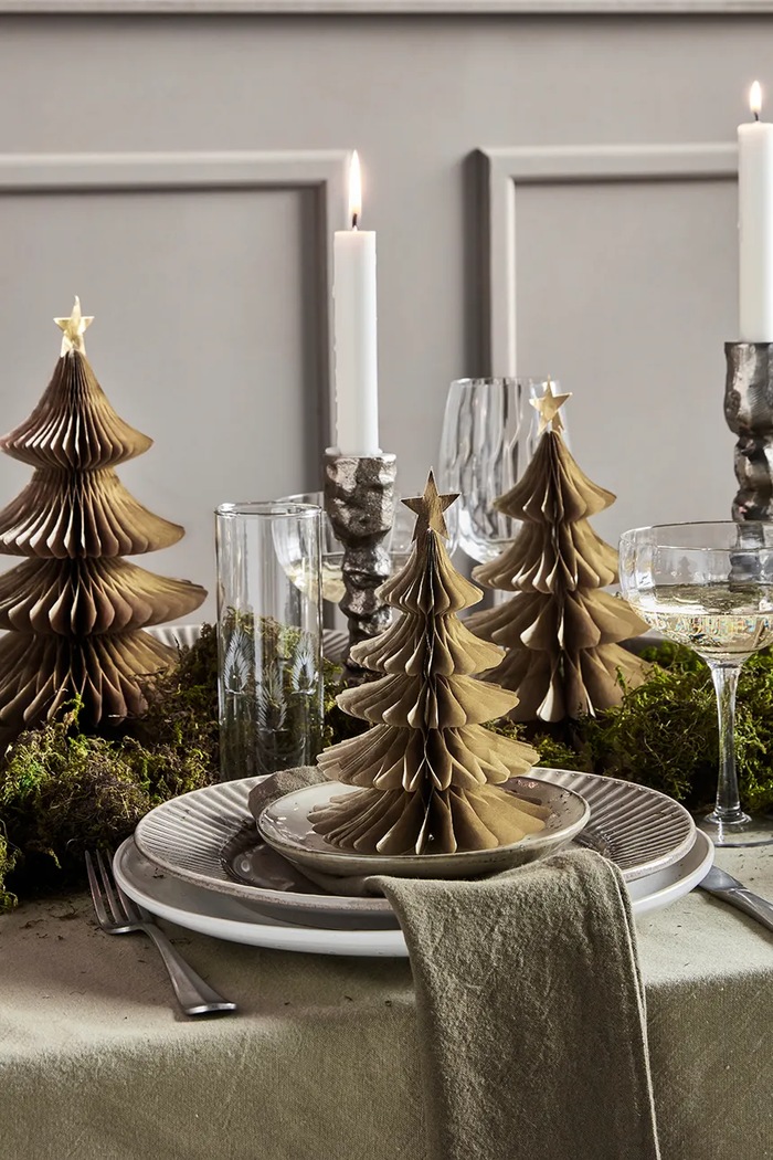 House Doctor pom de crăciun decorativ HDTree 18 x 11,5 /23 x 16 / 28,5 x 21 cm 3-pack 266602502 galben AA00