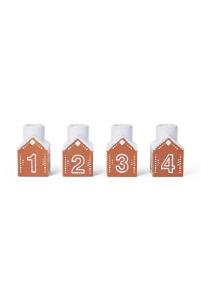 Dekorativen svečnik Kähler Gingerbread Advent 7,5 x 5 cm 4-pack pisana 693538