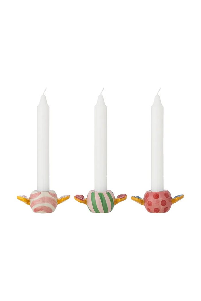 Bloomingville Set blagdanskih Svijećnjaka Bloomingville Caramella 9,5 x 4,5 x 5 cm 3-pack 82062881 šarena AA00