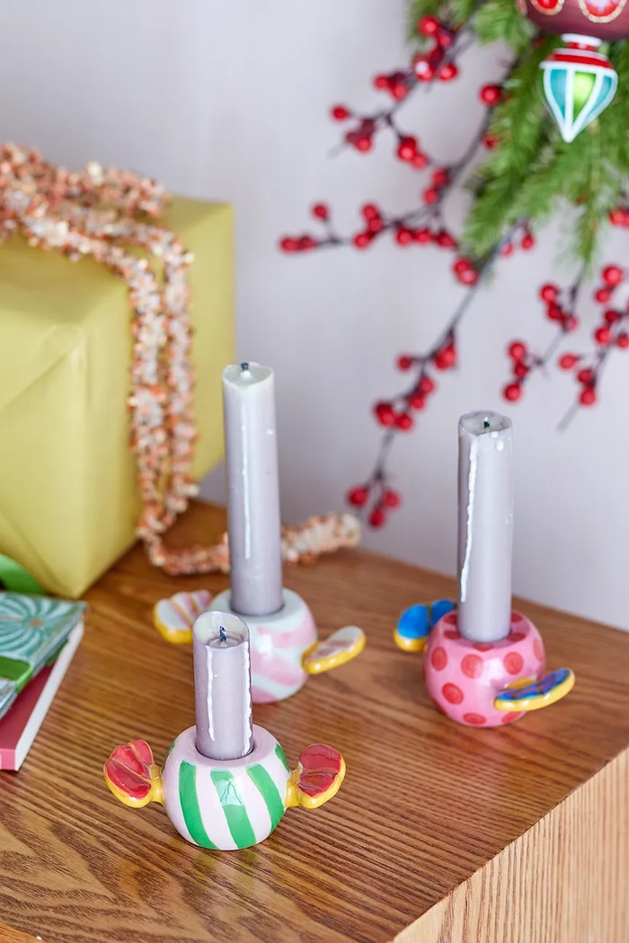 Lifestyle Bloomingville Set blagdanskih Svijećnjaka Bloomingville Caramella 9,5 x 4,5 x 5 cm 3-pack 82062881 šarena