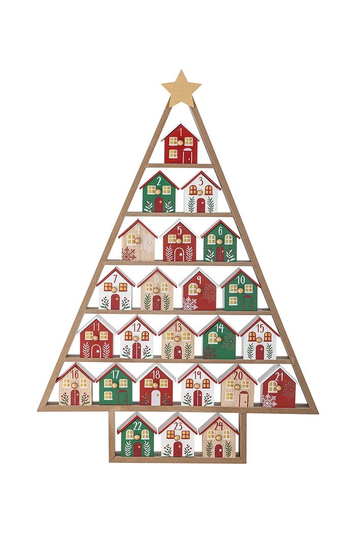 Bloomingville kalendarz adwentowy Calvin 44 x 61,5 x 6 cm multicolor 82061749