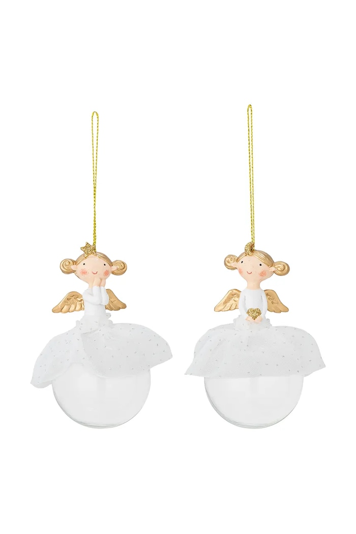 Bloomingville Globuri de pom 6 x 11,5 cm 2-pack alb 82061889