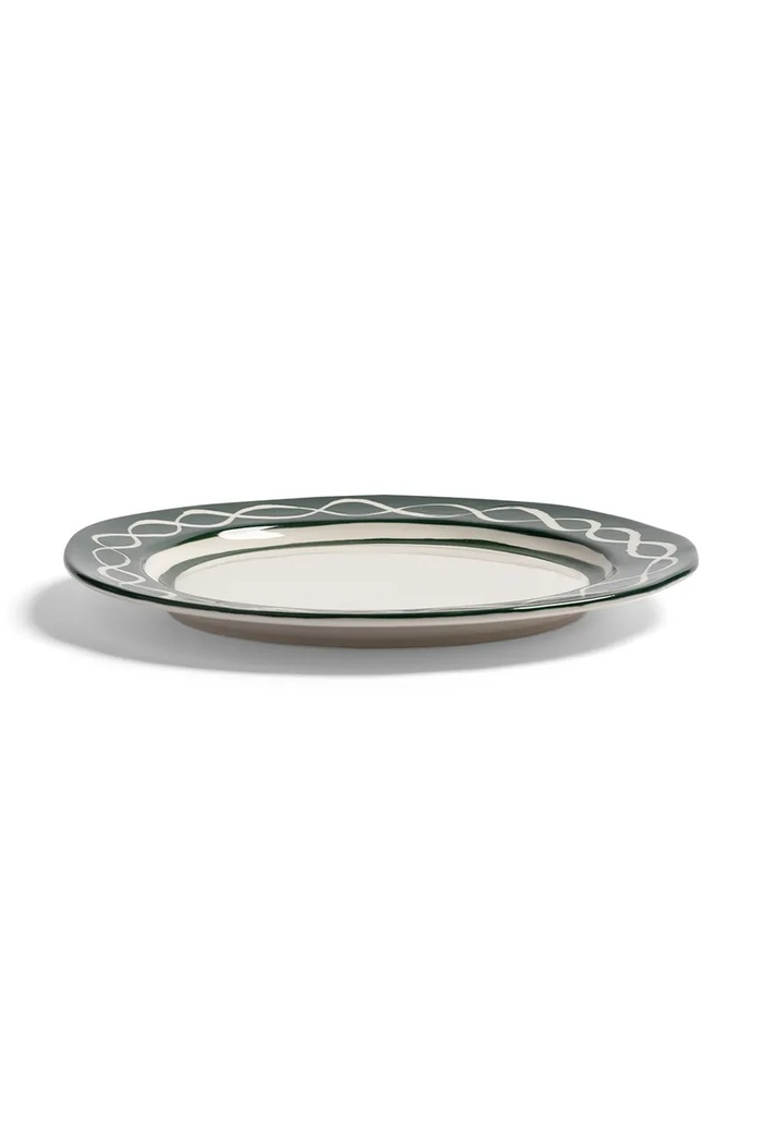 &k amsterdam zestaw talerzy deserowych festivo M/22,5 cm 2-pack 2192.04 zielony AA00