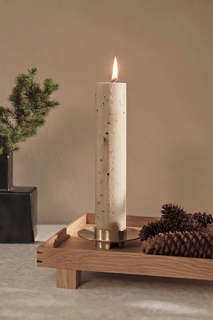 Декоративен свещник ferm LIVING 1104266219 бежов