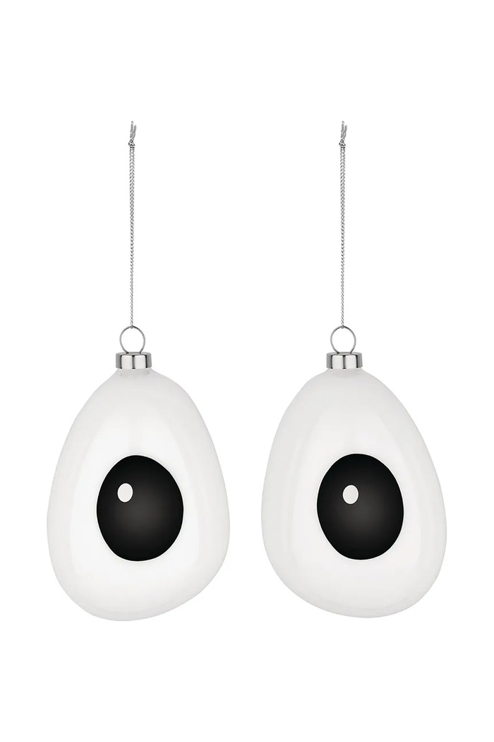 Sada vánočních ozdob Alessi Holly 8,5 x 12 x 9,5 cm 2-pack bílá PLA01SET3