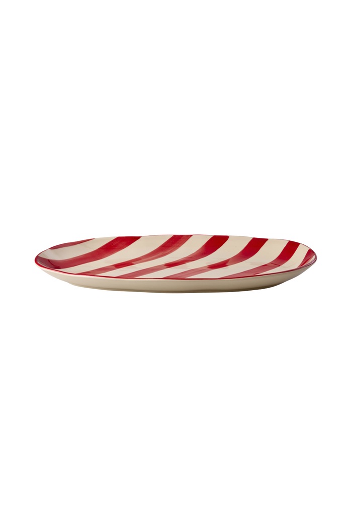 Rice Talerz świąteczny z ceramiki 40 x 23 cm XCESE.MSTRI czerwony AA00