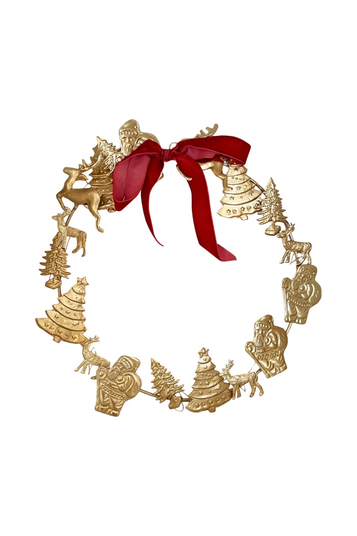Rice Wieniec świąteczny z żelaza 34 cm brązowy XHAN.WREATH