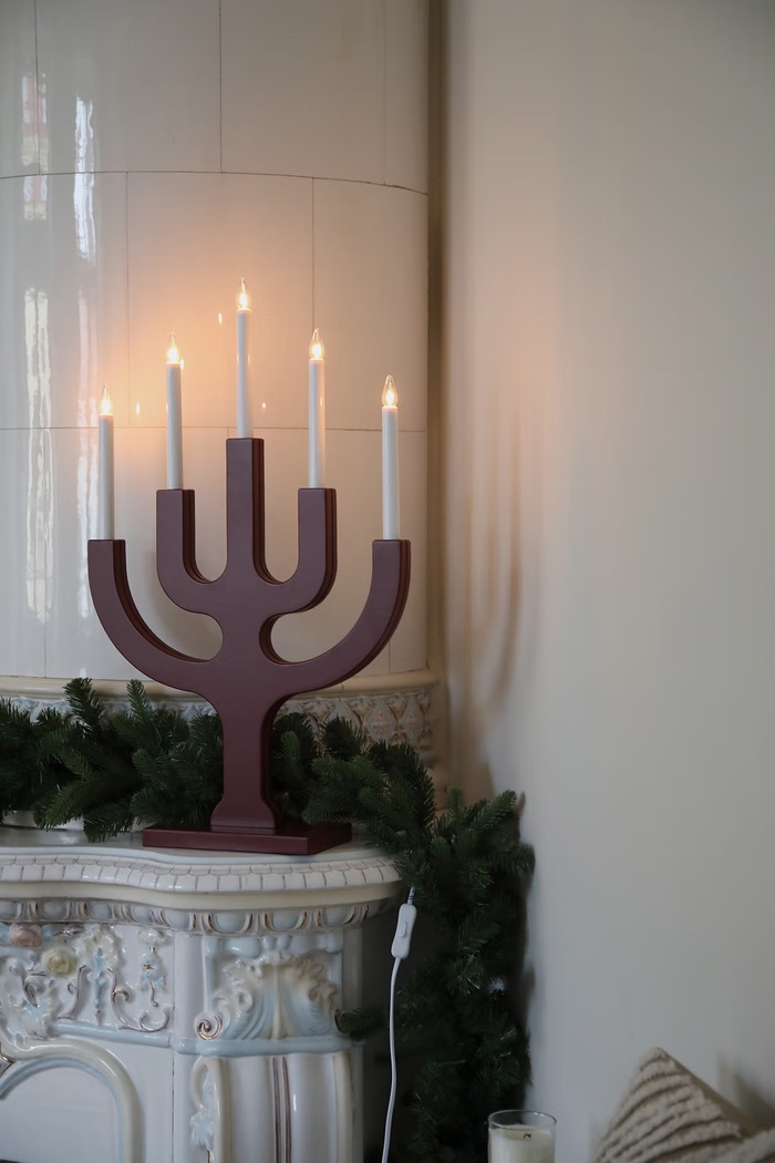 Markslöjd Dekoracja LED świąteczna z płyty MDF 66 x 12 x 40 cm 706427 czerwony AA00