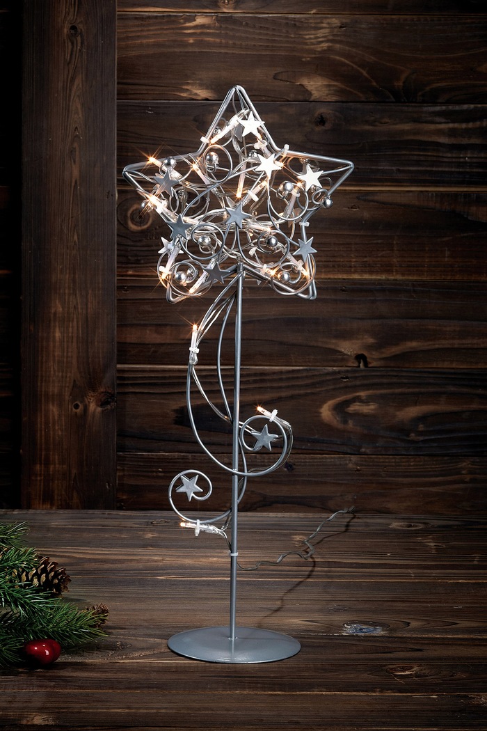 Markslöjd Dekoracja LED świąteczna z żelaza 45 x 11 x 18 cm 703323 szary AA00