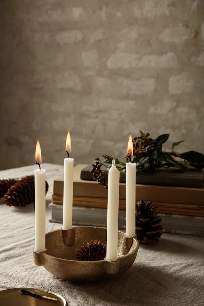 Lifestyle Ferm Living Świecznik świąteczny mosiężny S 1104263162 złoty