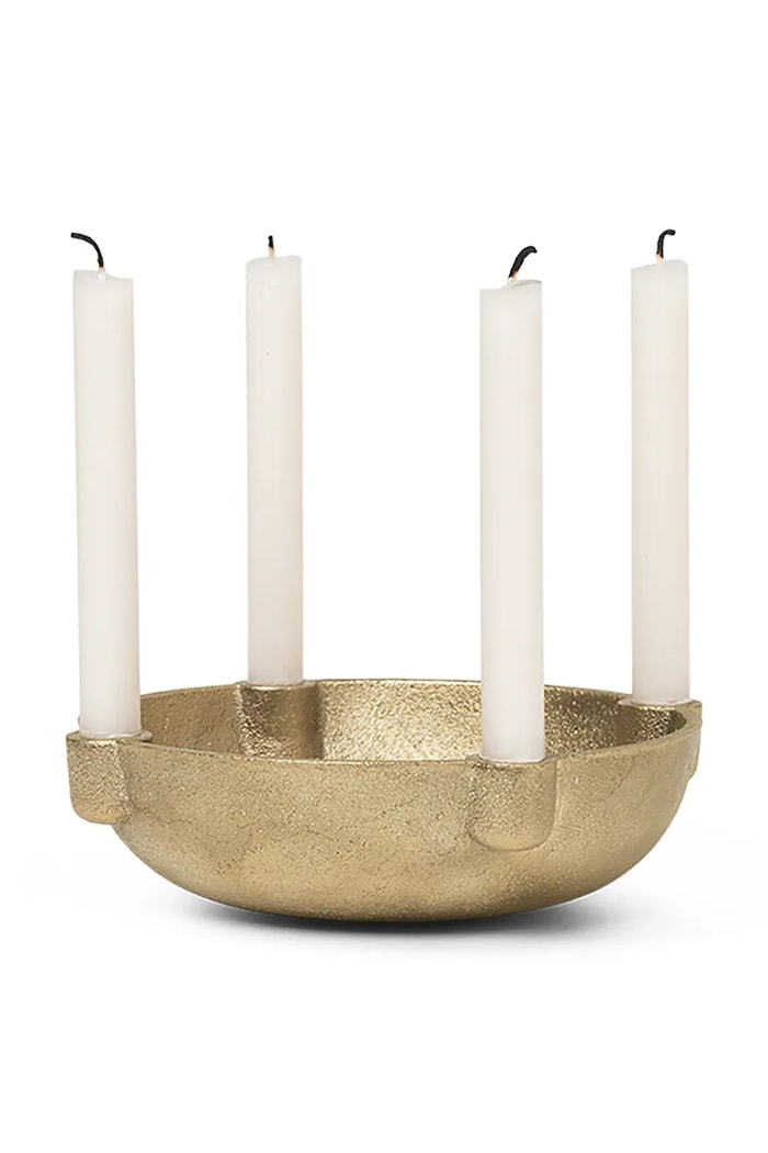 Ferm Living Świecznik świąteczny mosiężny S 1104263162 złoty AA00