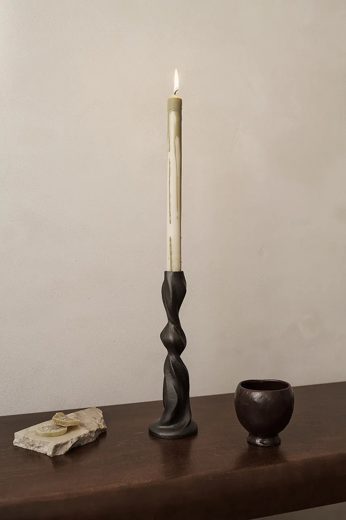 Lifestyle Ferm Living Zestaw świeczników świątecznych z wosku roślinnego 2-pack 1104271820 zielony