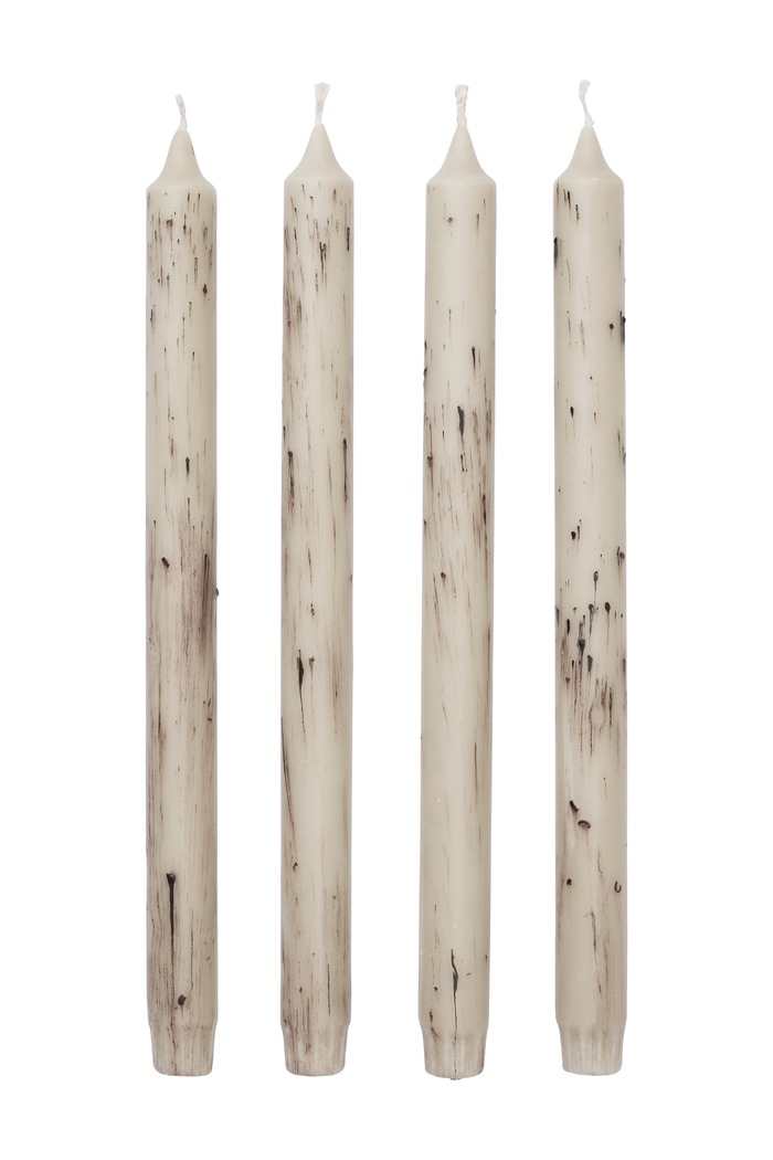Ferm Living Zestaw świeczników dekoracyjnych z wosku roślinnego 4-pack Mura biały 1104274138
