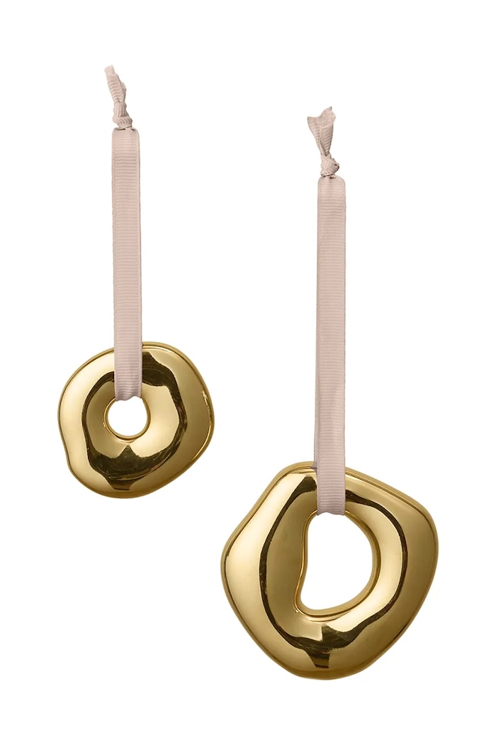 Ferm Living Ozdoba choinkowa z porcelany 2-pack Orrith złoty 1104273992