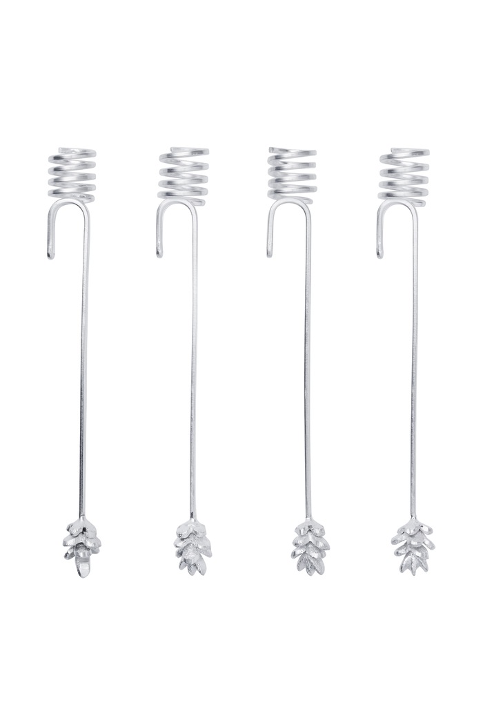Ferm Living Świecznik choinkowy mosiężny 4-pack Forest srebrny 1104273661