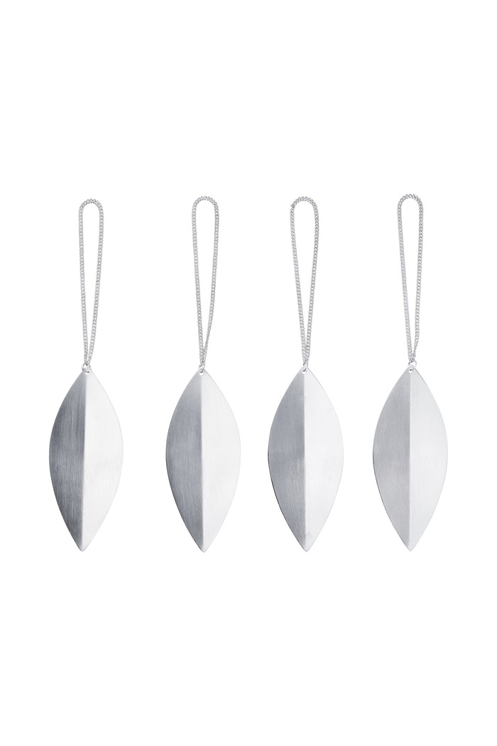 Ferm Living Ozdoba choinkowa mosiężna 4-pack srebrny 1104273676