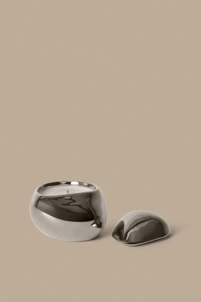 Ferm Living Świeca stołowa z porcelany 1104273902 srebrny AA00