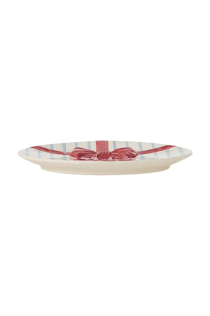 Bloomingville Komplet talerzy świątecznych z kamionki 4-pack Bowie 20,5 cm 82063494 niebieski AA00