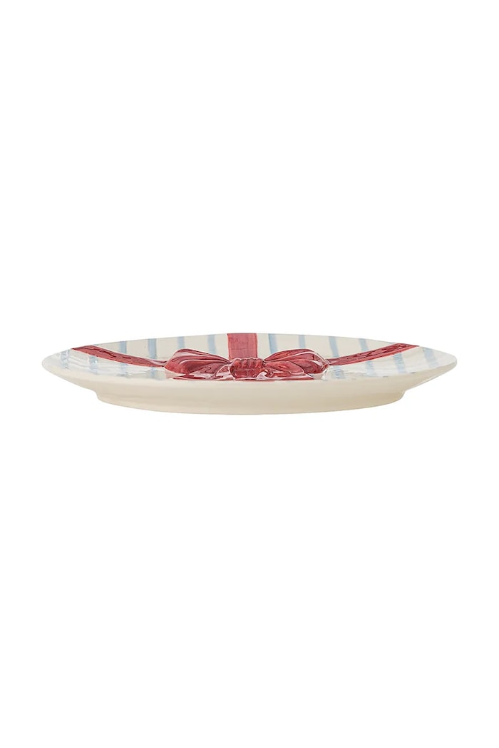 Bloomingville Komplet talerzy świątecznych z kamionki 4-pack Bowie 20,5 cm 82063494 niebieski AA00