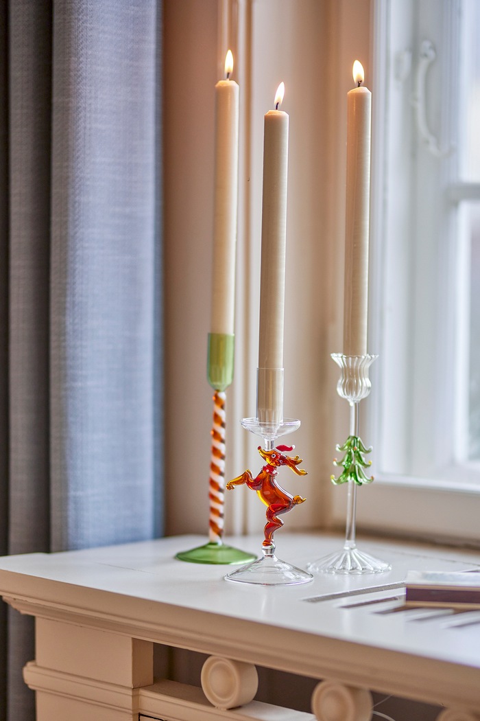 Lifestyle Bloomingville Świecznik świąteczny ze szkła Dasho 82073068 brązowy