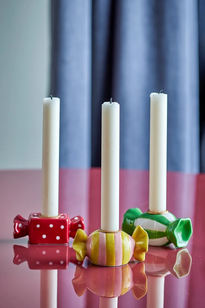 Zestaw świeczników świątecznych z kamionki 3-pack Leiano Bloomingville 82072922 multicolor