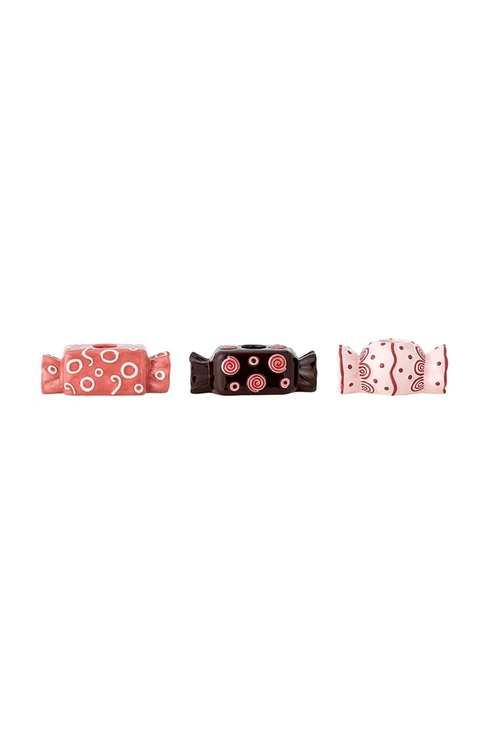 Bloomingville Zestaw świeczników świątecznych z dolomitu 3-pack Maiano różowy 82072924