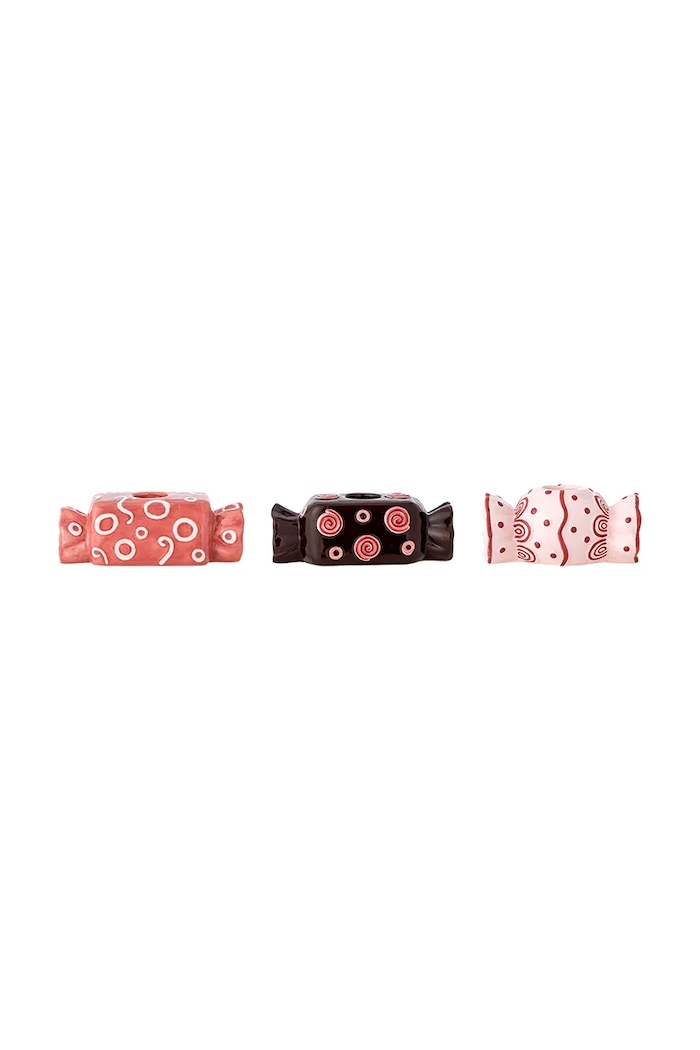 Bloomingville Zestaw świeczników świątecznych z dolomitu 3-pack Maiano różowy 82072924