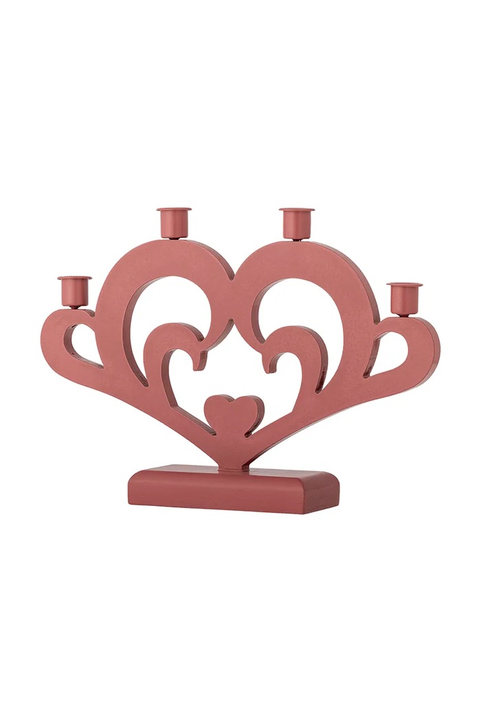 Bloomingville Świecznik świąteczny z płyty MDF Salia 82063305 czerwony AA00