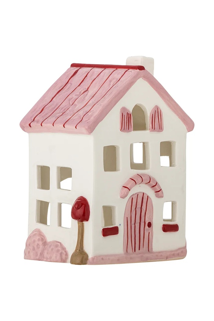 Bloomingville Lampion świąteczny z kamionki Shirly 82072881 różowy AA00