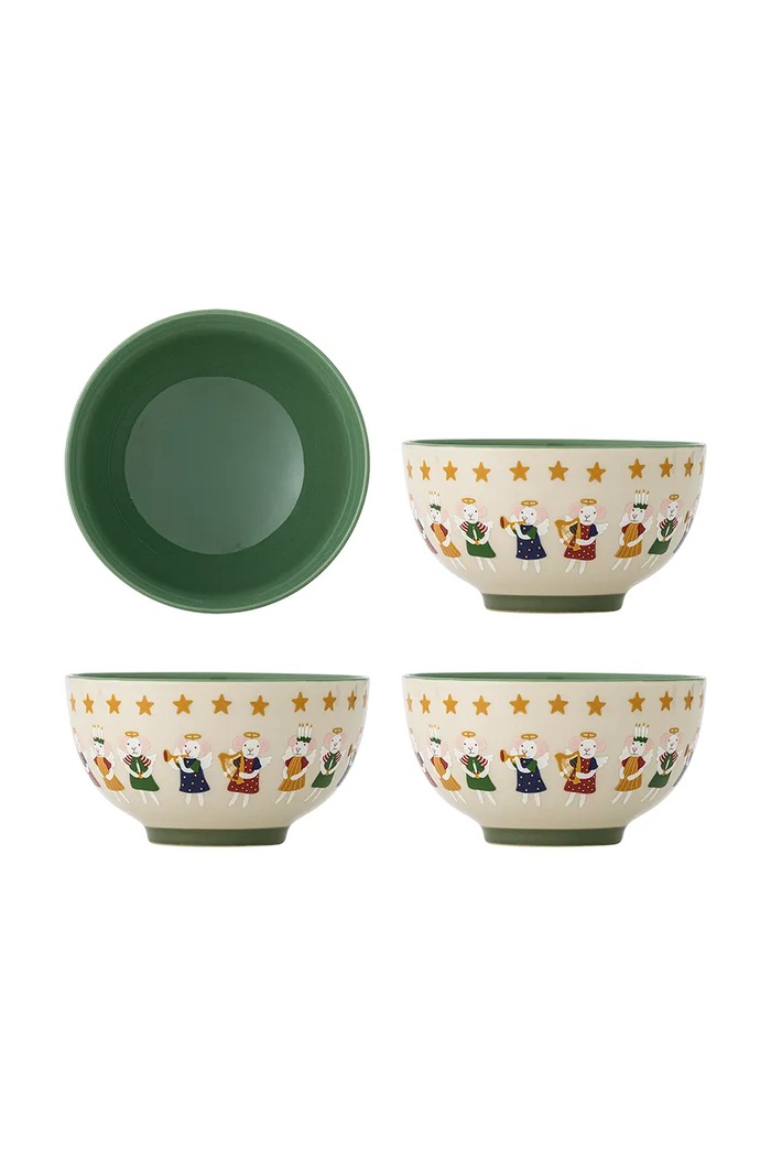 Bloomingville Zestaw misek świątecznych z kamionki 4-pack Peo 500 ml multicolor 82073137