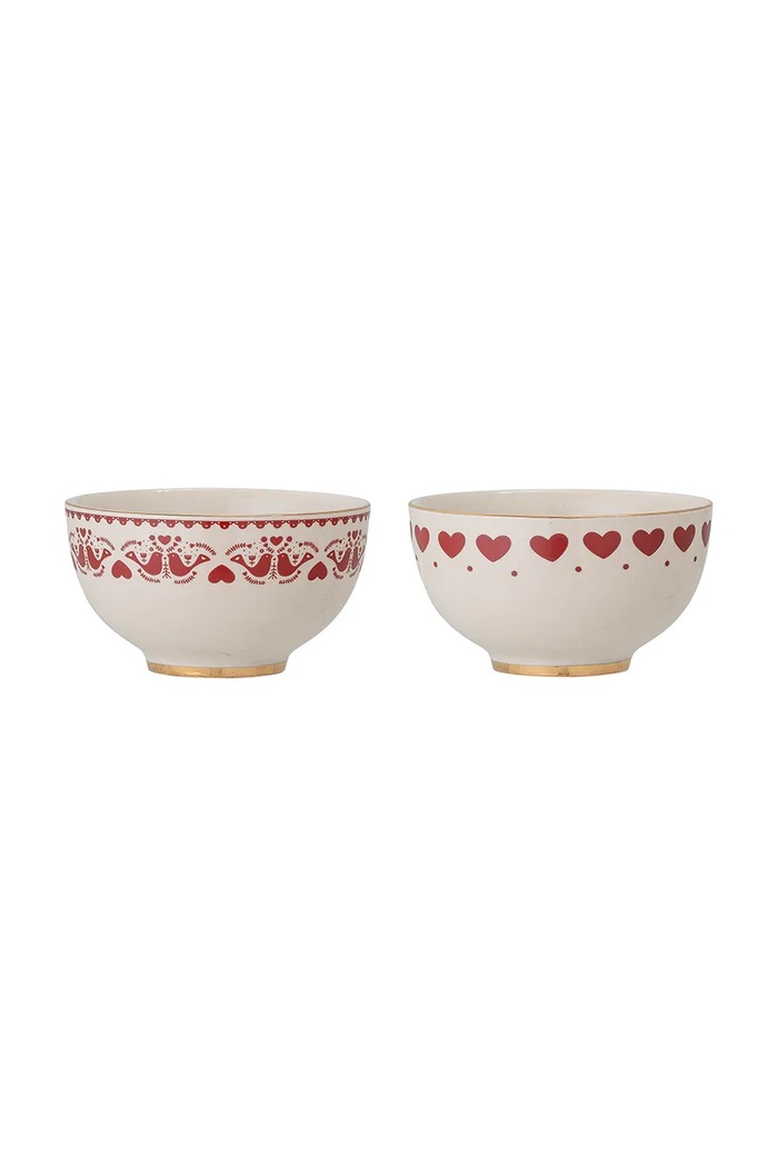 Bloomingville Zestaw misek świątecznych z kamionki 2-pack Jolly 500 ml multicolor 82051527