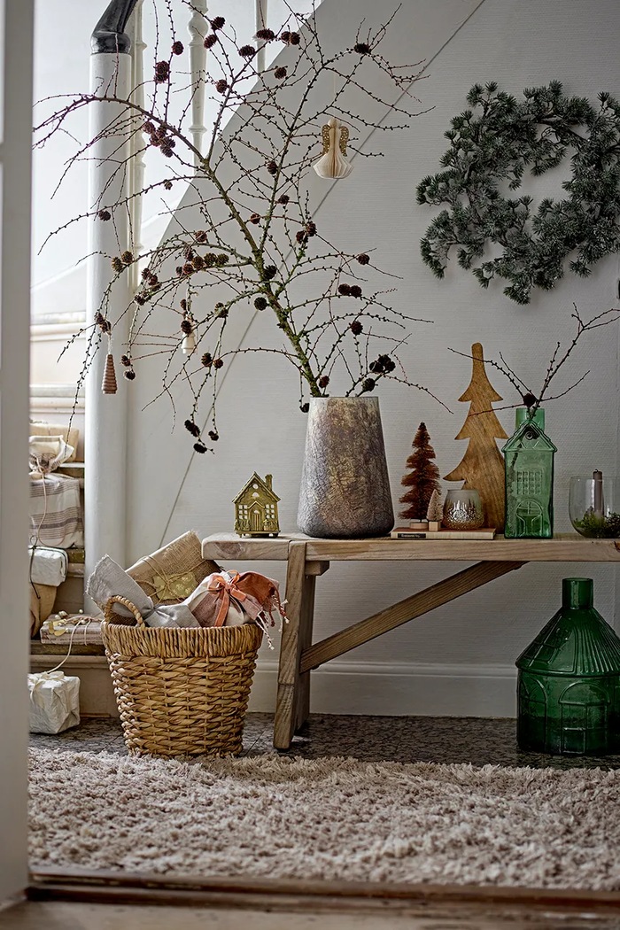 Lifestyle Bloomingville Wieniec świąteczny z tworzywa sztucznego Cedar 50 cm 82061260 zielony