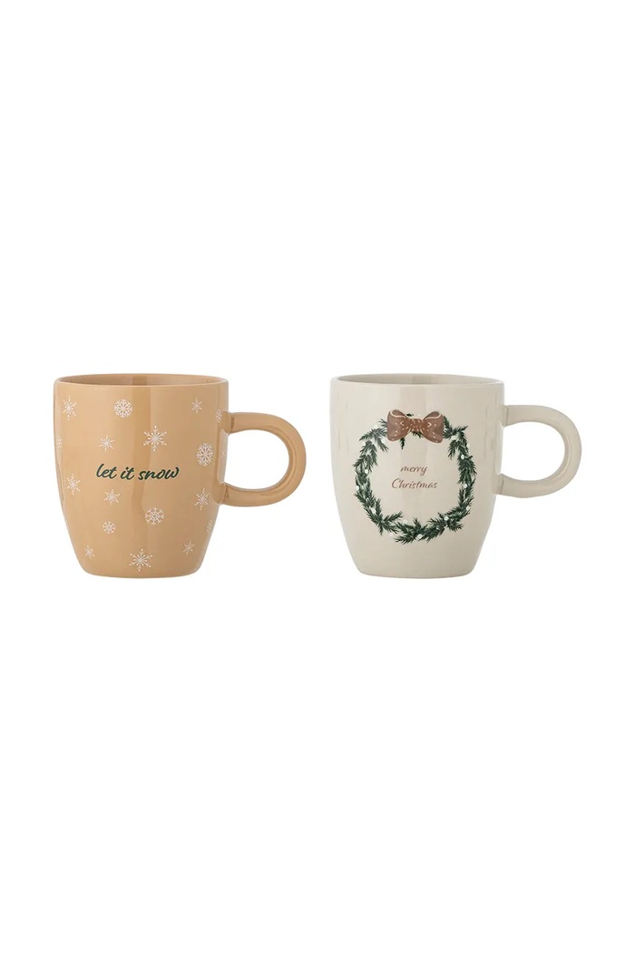 Bloomingville Świąteczna z kamionki 2-pack Jolina 400 ml multicolor 82062892