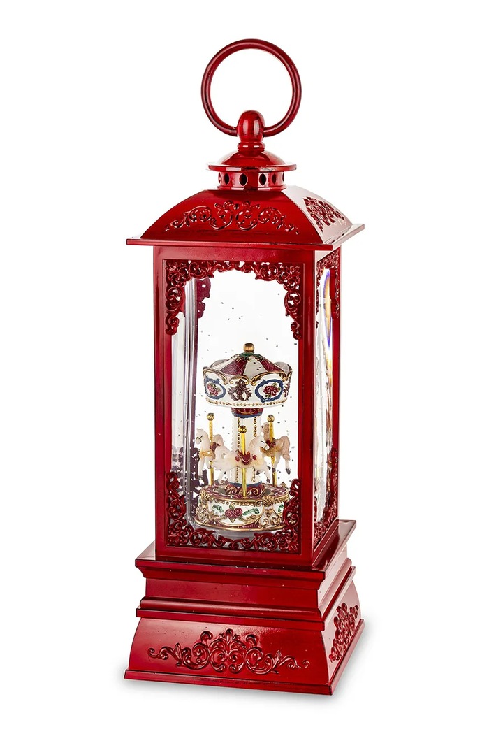 Lampion świąteczny z tworzywa sztucznego czerwony 186085
