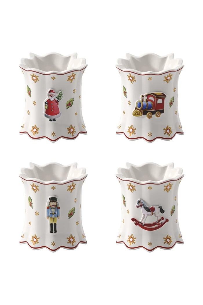 Villeroy & Boch Zestaw obrączek świątecznych do serwetek z porcelany Toy's Delight biały 14.8585.5952