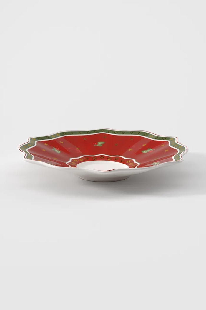 Villeroy & Boch Spodek do filiżanki świąteczny z porcelany Toy's Delight czerwony 14.8585.1221