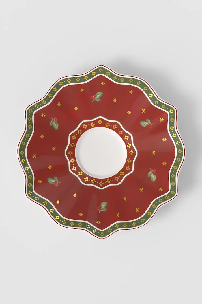 Villeroy & Boch Spodek do filiżanki świąteczny z porcelany Toy's Delight 14.8585.1221 czerwony AA00