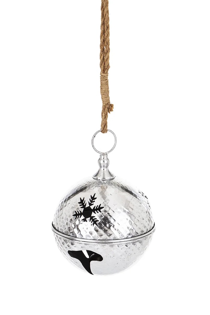 Zawieszka świąteczna z metalu 30 x 22 cm srebrny 181430.