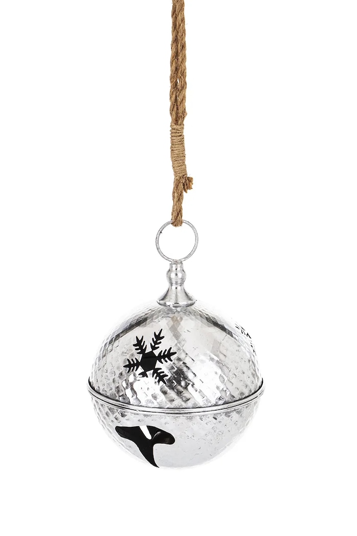 Zawieszka świąteczna z metalu 30 x 22 cm srebrny 181430.