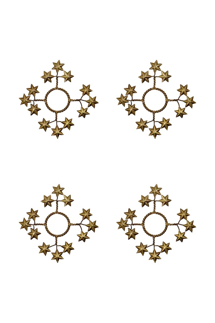House Doctor Zestaw świeczników świątecznych 4-pack 9 x 9 cm żółty 900002576