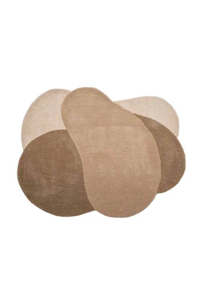 Bloomingville dywan wełniany Denton 140 x 110 cm brązowy 82062162