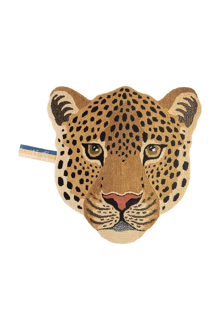 Μάλλινο χαλί Doing Goods Himani Leopard Head κίτρινο 1.45.10.070.700.5